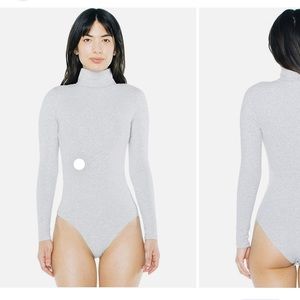 American apparel grey turtle neck bodysuit